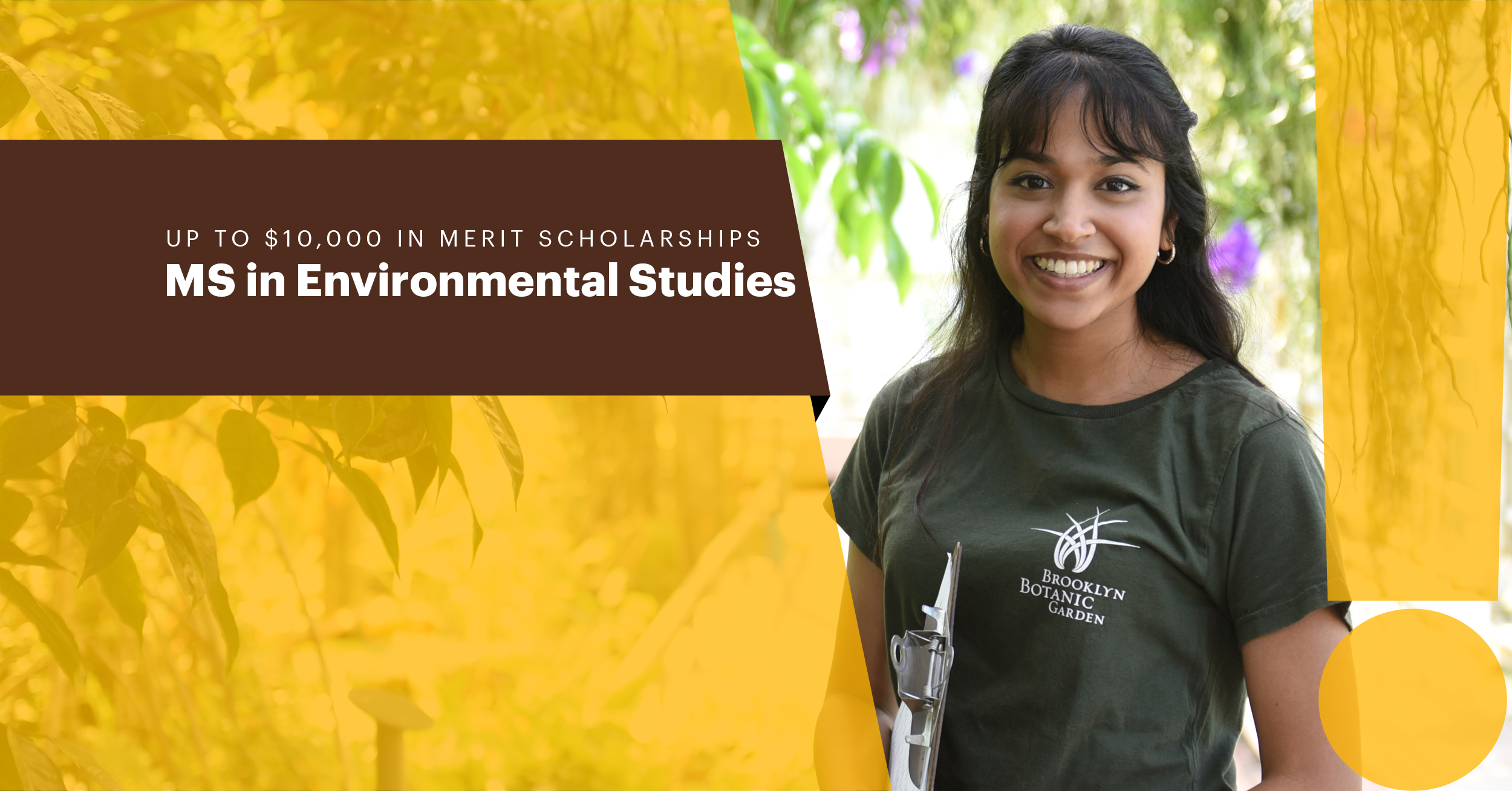 Up to $10,000 in merit scholarships MS in Environmental Studies